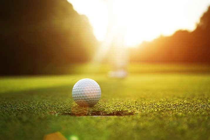 Golf ball on the green